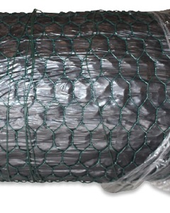 Bird guard wire mesh 1/2" w/green PVC coating 1.5x25m
